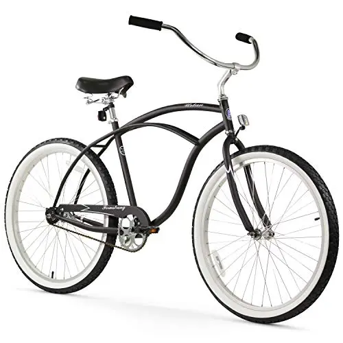 Firmstrong Urban Man beach cruiser bicycle with matte black finish