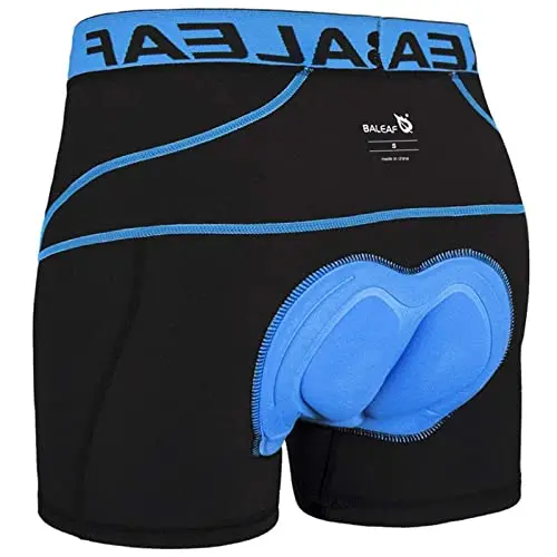 Baleaf men's 3D padded cycling underwear or liner shorts in blue