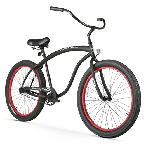 Firmstrong Bruiser 3.0 men's cruiser bike with wide tires and extended frame