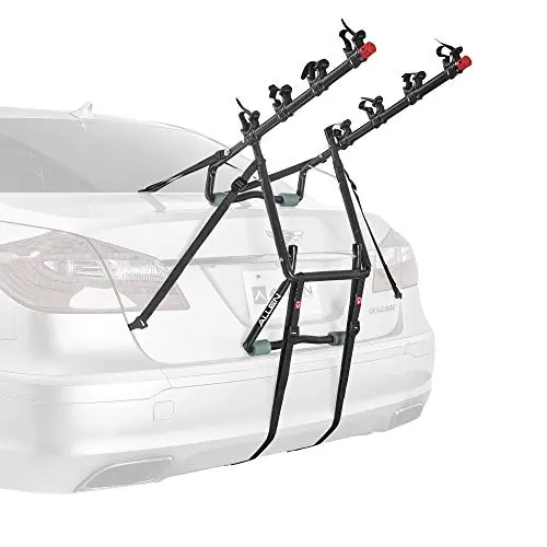 Allen Sports Deluxe 4-bike black trunk rack mounted on an SUV