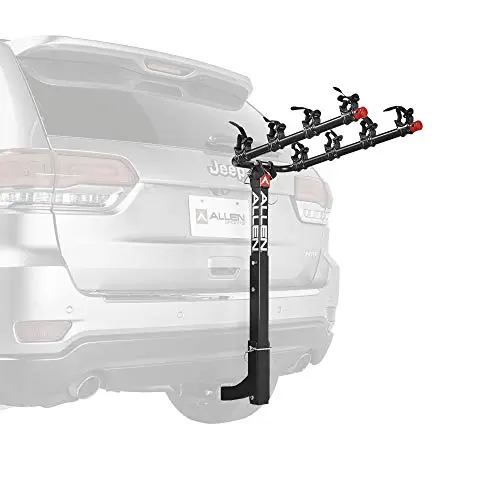 Allen Sports Deluxe 4-Bike Hitch Mount Rack tilted back on a vehicle