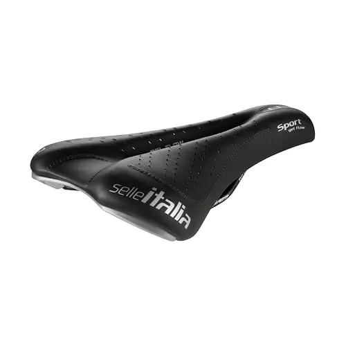 Selle Italia Sport Gel Flow black road bike saddle with anatomic cut-out
