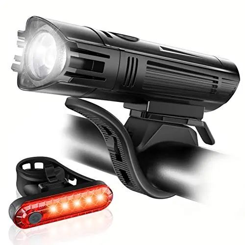 Ascher USB rechargeable bicycle front and rear light set
