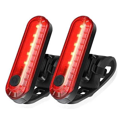 Ascher USB rechargeable bike tail lights two pack