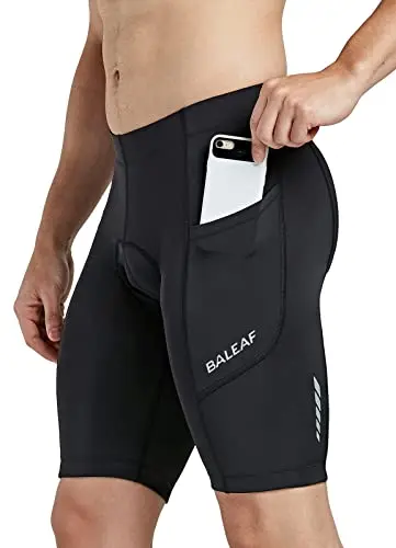 Baleaf men's padded cycling shorts with side pockets and UPF 50+