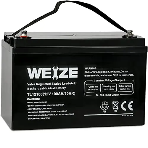Weize 12V 100Ah deep cycle AGM battery for RV and marine