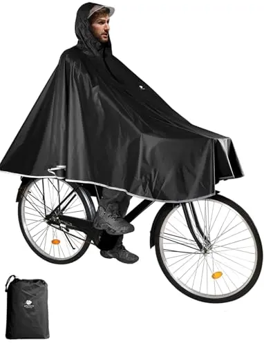 ANYOO Waterproof Rain Poncho unfolded, showing its large coverage area
