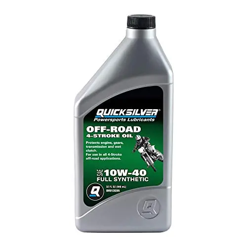 Quicksilver 10W-40 full synthetic off-road engine oil quart bottle