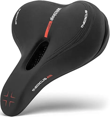 Wittkop wide black waterproof bicycle saddle for city and road use