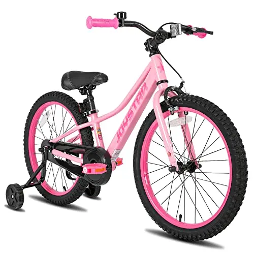 JOYSTAR 20-inch pink girls mountain bike with training wheels