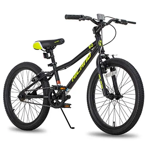 HH HILAND 20 inch kids mountain bike with V-brakes and step-over frame in black