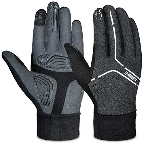 Souke Sports grey winter cycling gloves