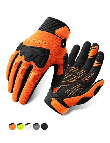 INBIKE mountain bike gloves with knuckle guard and touchscreen finger.