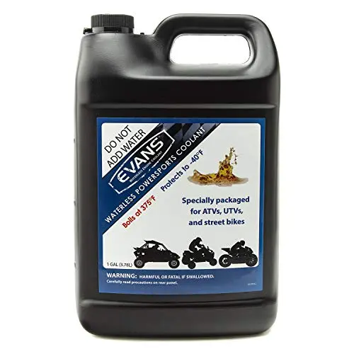 EVANS Powersports Waterless Engine Coolant in a one-gallon plastic container
