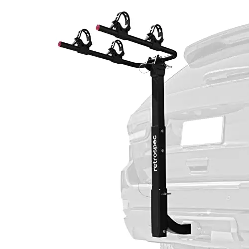 Retrospec Lenox black 2-bike hitch rack with folded arms