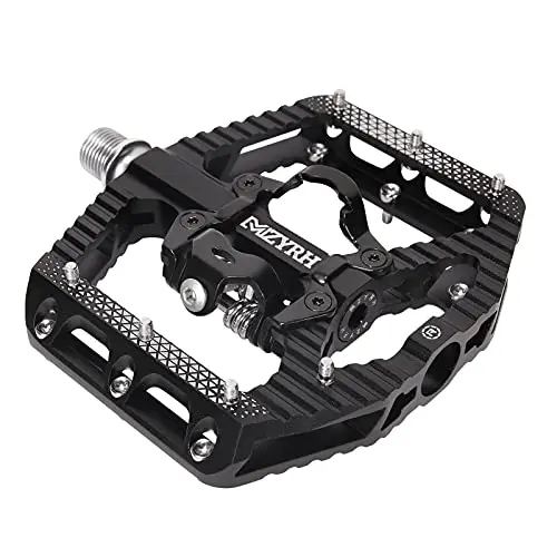 MZYRH 3-bearing SPD compatible flat and clipless bicycle pedal