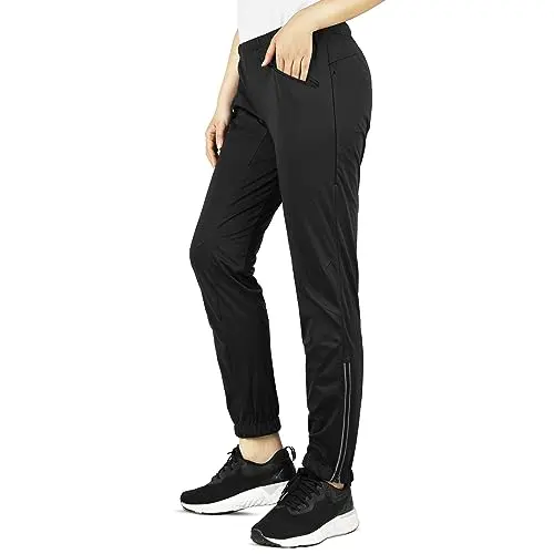 33,000ft Women's Waterproof Cycling Pants in black, showing tapered design.