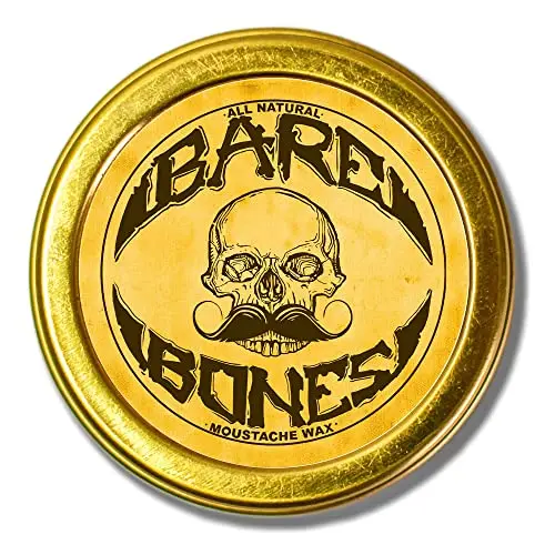 Death Grip Bare Bones medium hold mustache wax tin