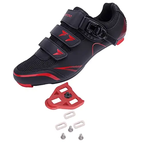 KESCOO cycling shoes with pre-installed delta cleats and breathable mesh