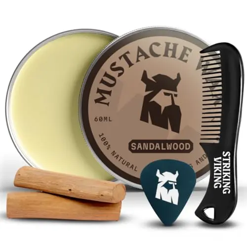 Striking Viking Mustache Wax and anti-static comb kit