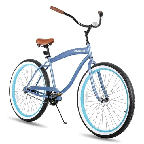 JOYSTAR 26 inch single-speed beach cruiser bike for kids in blue