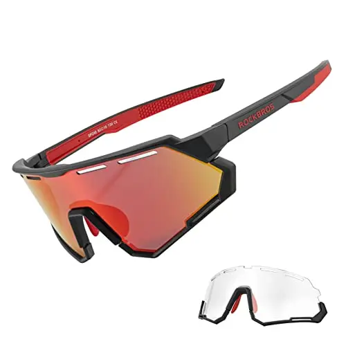ROCKBROS Mountain Bike Glasses with polarized and photochromic interchangeable lenses