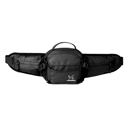 Lumiere & Co. mountain bike hip pack showing multiple compartments