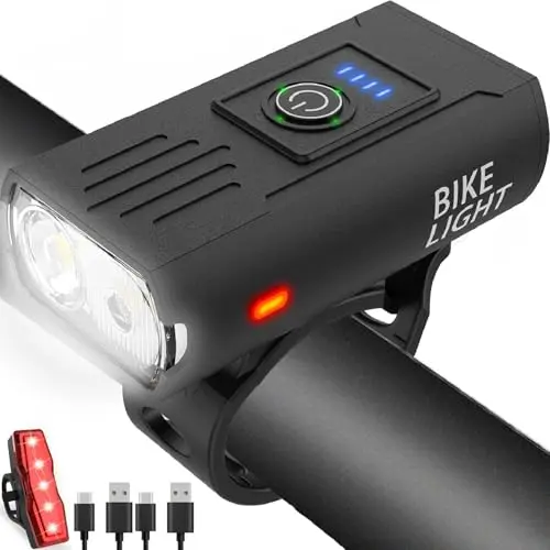 Victoper high lumens bicycle front and rear light set