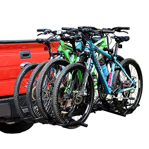 Young Electric four-bike platform hitch rack in a folded position