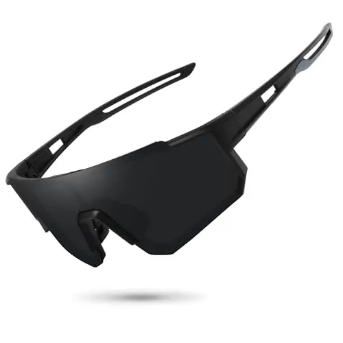 STORYCOAST Polarized Sports Sunglasses with matte black frame