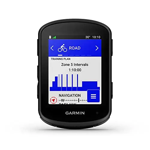 Garmin Edge 840 GPS cycling computer with touchscreen on a bike handlebar