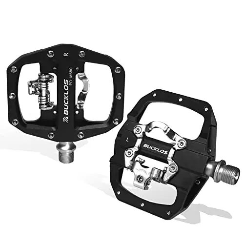 BUCKLOS PD-M680 black SPD and flat combo bicycle pedal