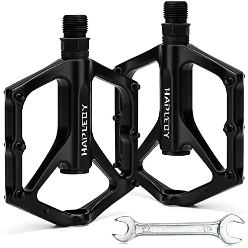 Hapleby black bike pedals with included pedal wrench