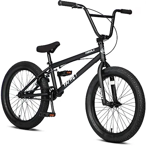 cubsala 20-inch black BMX bike with hi-ten steel frame