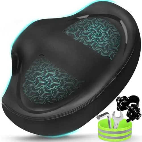 Twomaples Extra Wide Noseless Bike Seat Cushion in black