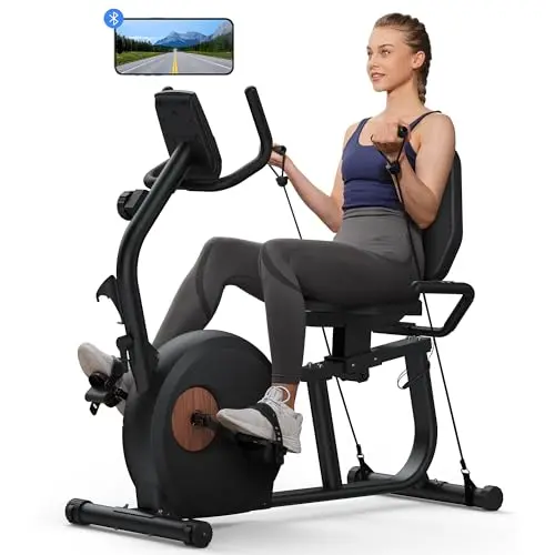 MERACH S23 recumbent exercise bike with resistance bands