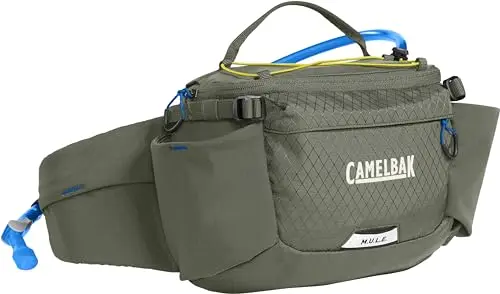 CamelBak M.U.L.E. 5 waist hydration pack in dusty olive color