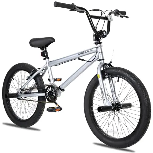 WEIZE freestyle BMX bike with 360-degree rotor and 4 pegs in silver