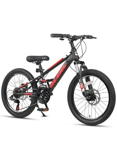 Glerc Skyline black kids mountain bike with 21 speeds and disc brakes