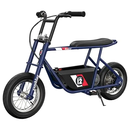 Razor Rambler 12 electric retro mini bike in dark blue