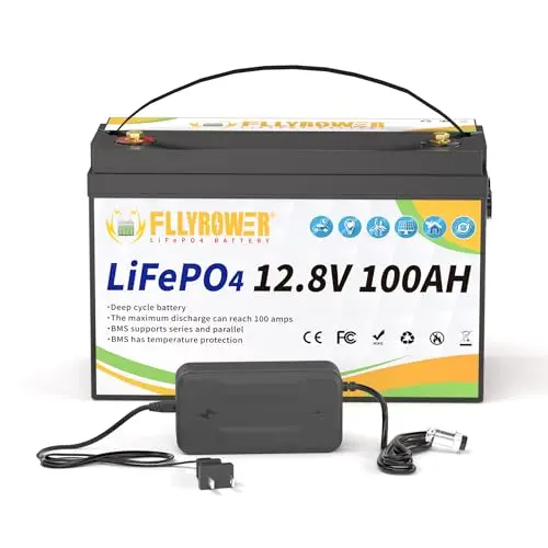FLLYROWER 12V 100Ah affordable lithium battery for trolling motor and RV