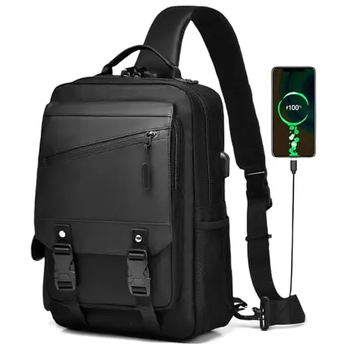 Leaper Crossbody Messenger Bag in black