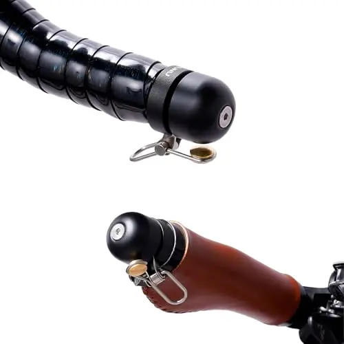 ACRUNU end plug bike bell installed in a handlebar end