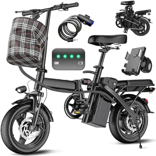 LELEKUAI basic folding electric bike with basket