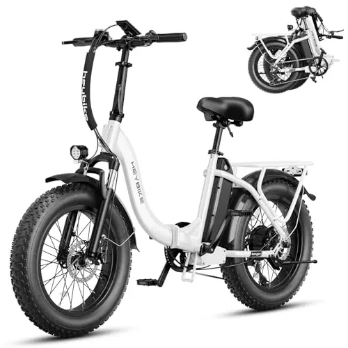 Heybike Ranger 2.0 white folding electric bike with fat tires