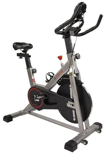 Fitvids black heavy-duty stationary bike with a mesh seat and tablet holder.