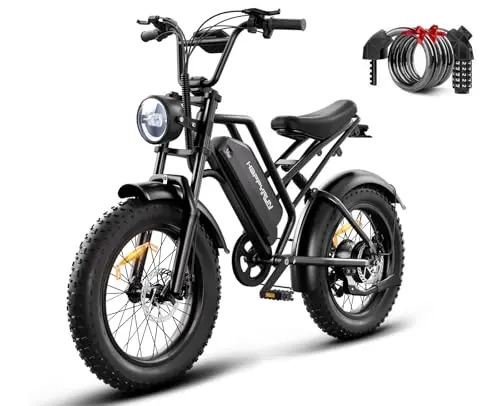 HAPPYRUN G50 electric bike for adults with retro motorcycle styling