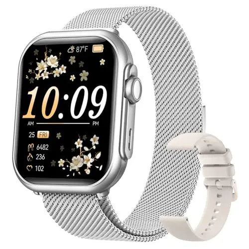 AKUMAKA G62 smartwatch with silver metal frame