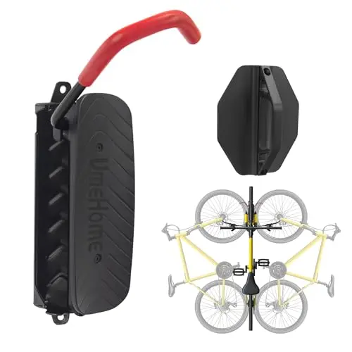 UmeHome single black swivel bike wall mount hook holding a bicycle vertically.