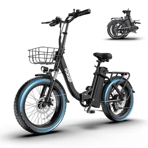 GOKEEP 1300W folding electric bike for compact storage in delivery work